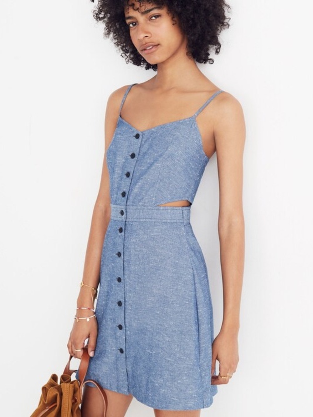 Madewell Chambray Cutout‎ Cami Mini Dress Size 12